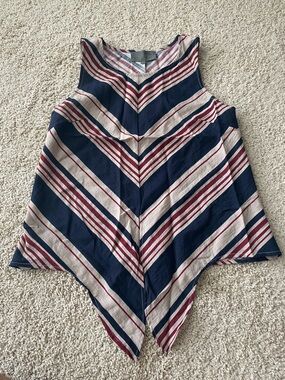 Sundays in Brooklyn Antropologie Striped Handkerchief Hem Tie Front Tank Small